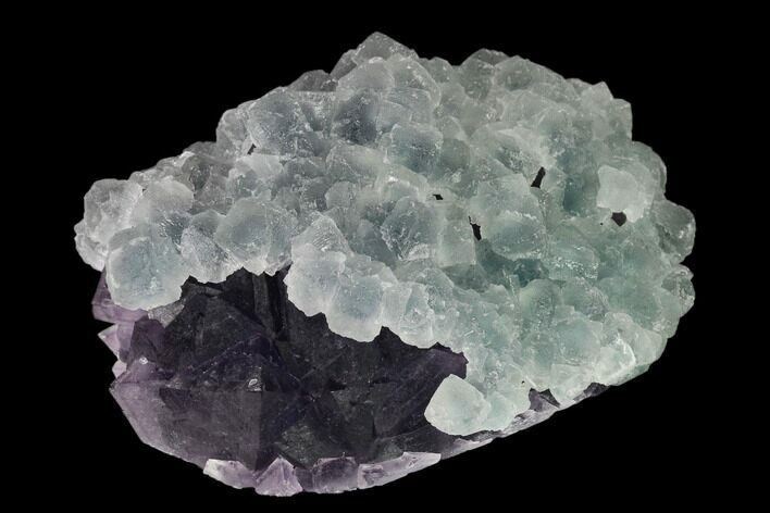 Green Fluorite Over Purple Octahedral Fluorite - Fluorescent! #149681